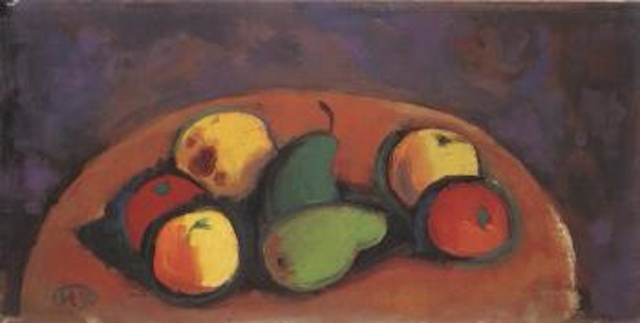 Fruit on table by Karl Hofer