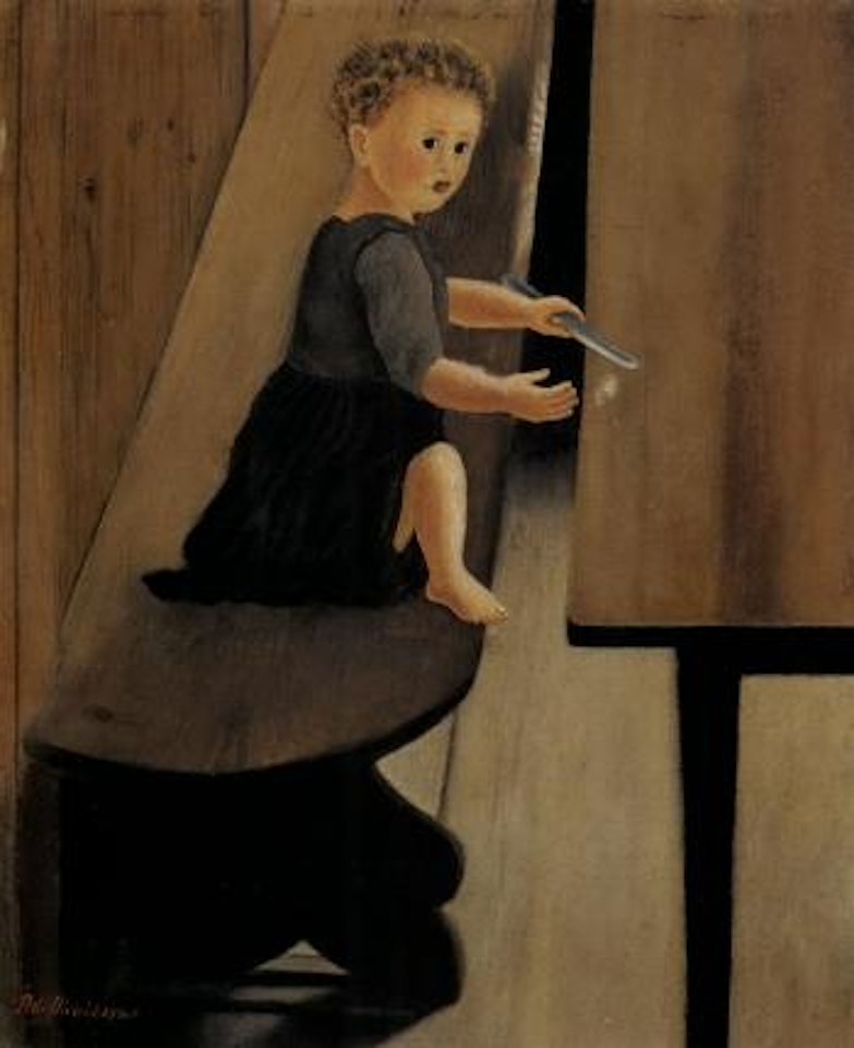 Sugar eating boy by Adolf Dietrich