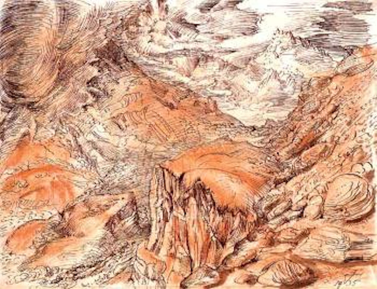Extensive mountain landscape by Otto Dix