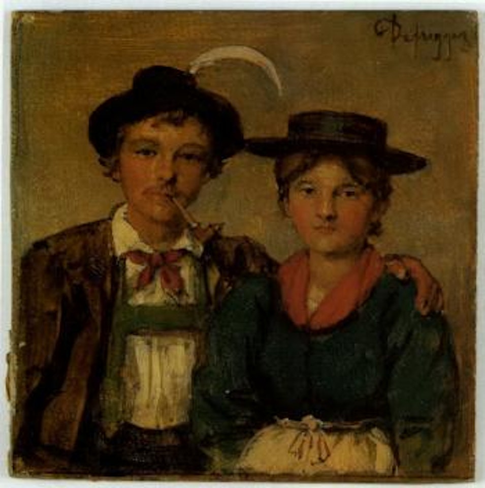 Couple in traditional costume by Franz von Defregger