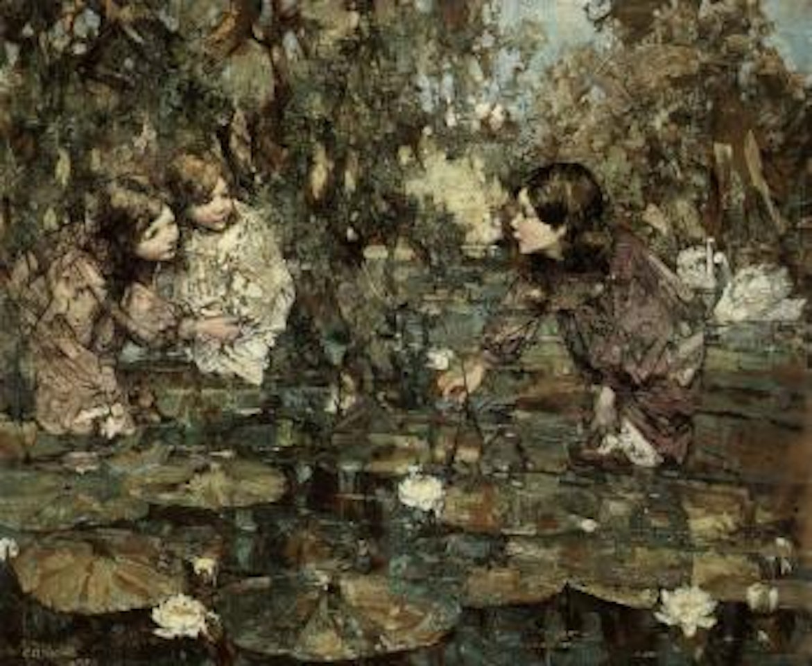 Gathering waterlillies by Edward Atkinson Hornel