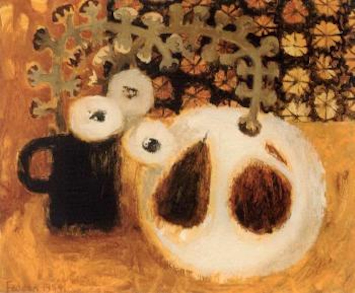 Stlii life with pears and branch by Mary Fedden