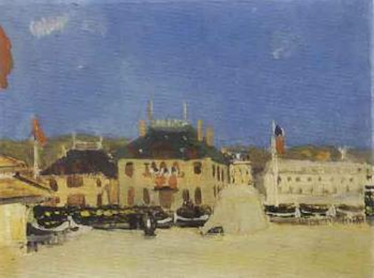 Village along the beach by Maurice Brianchon