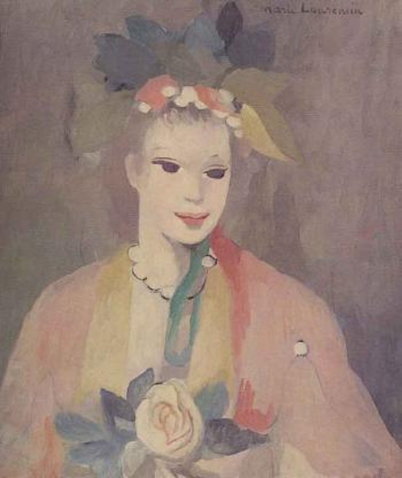 Jeune femme a la rose by Marie Laurencin