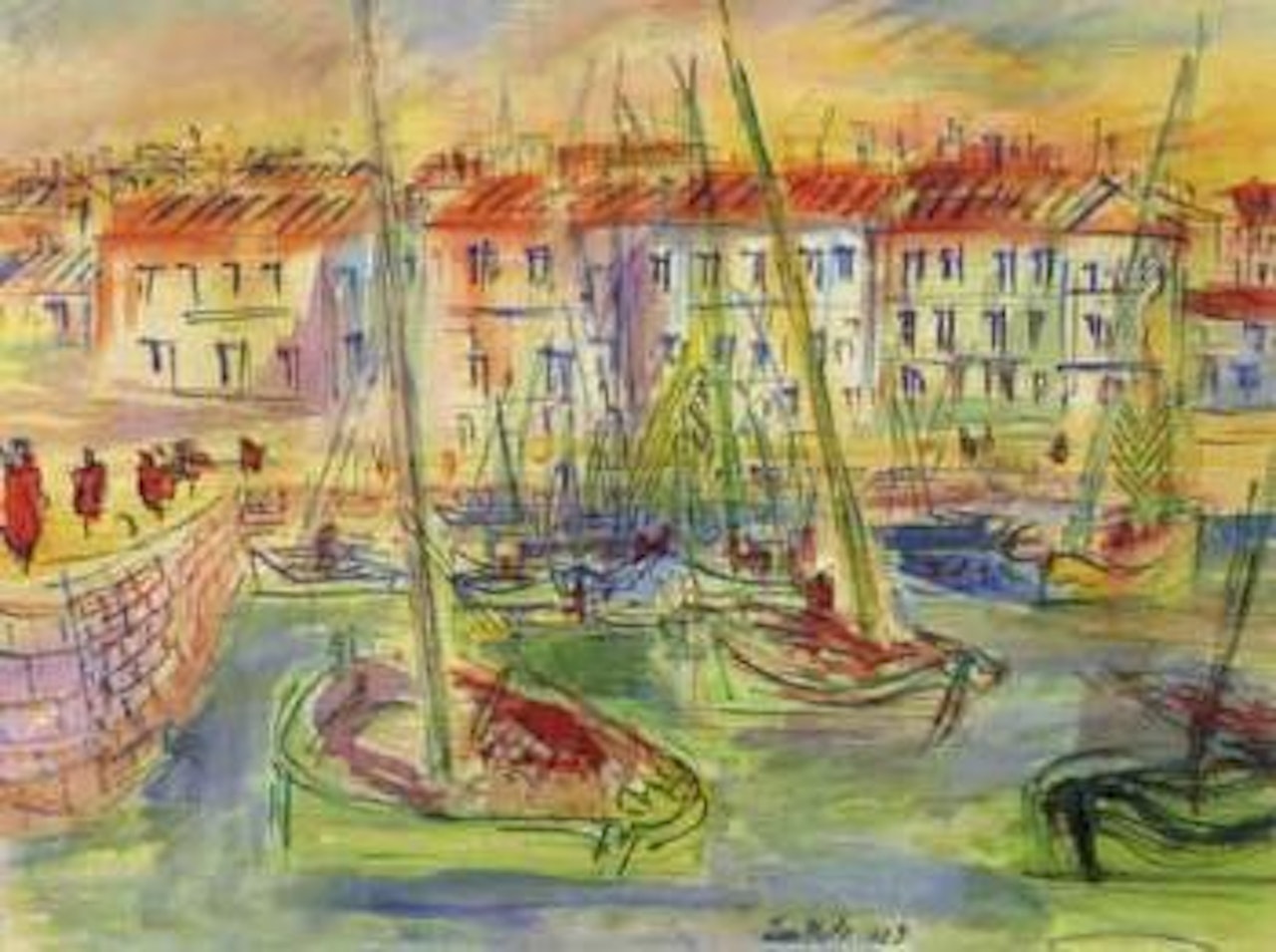 Voiliers au port by Jean Dufy