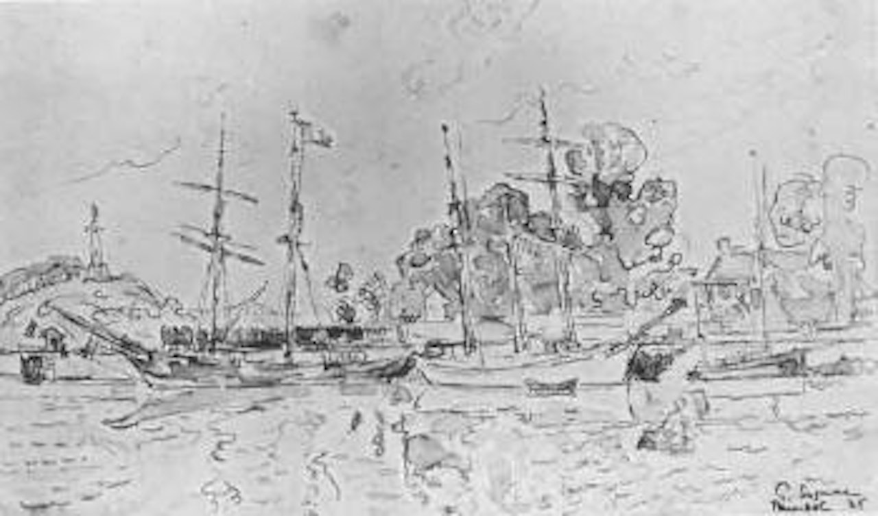 La plage de Sainte-Adresse by Eugène Boudin