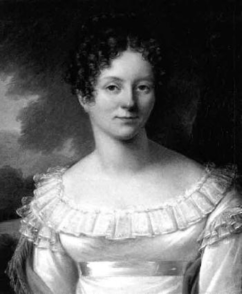 Portrait de Clemence de Foulques sur fond de paysage by French School