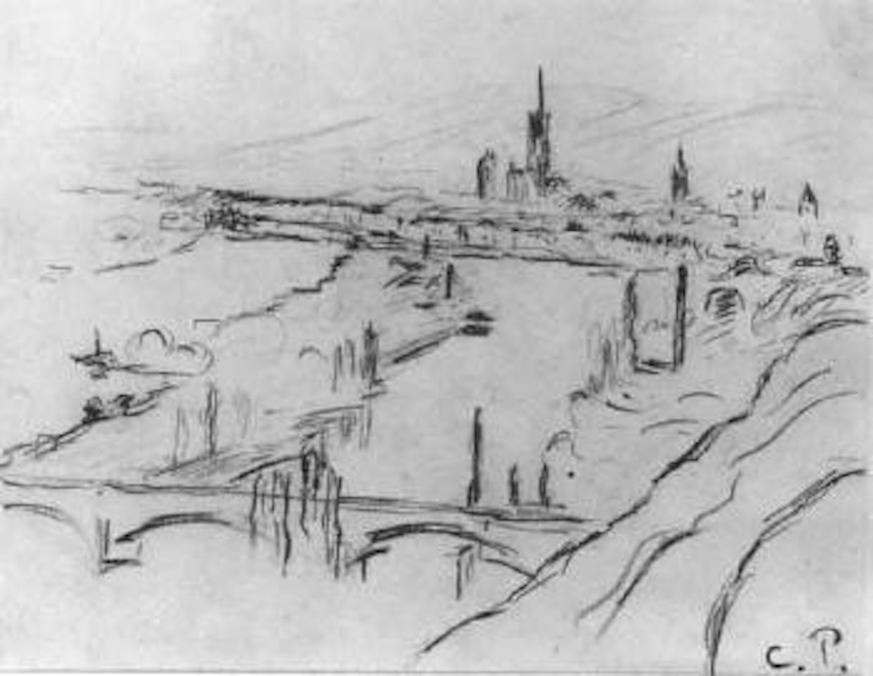 La Seine et Notre Dame by Camille Pissarro