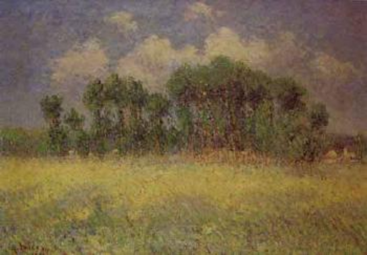 Arbres et amisons dans la campagne by Gustave Loiseau
