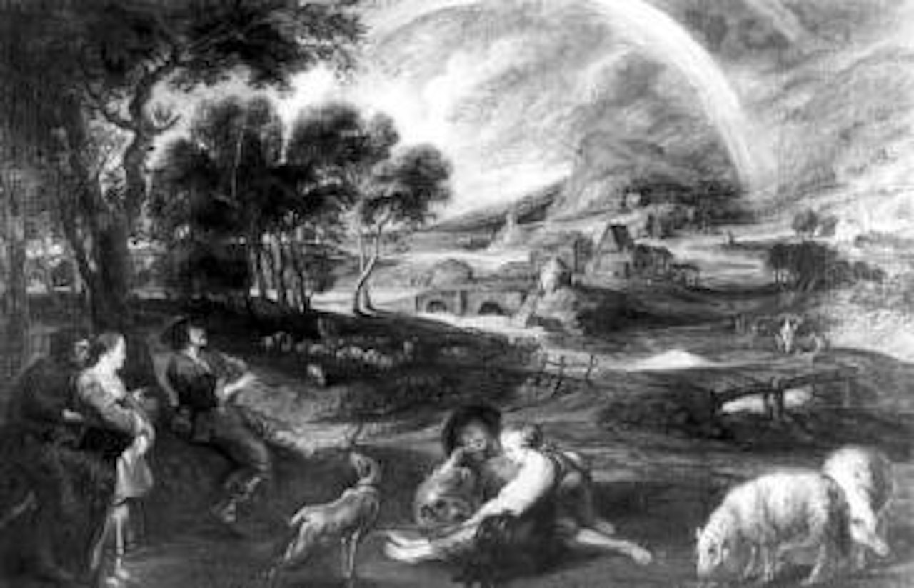 Scene pastorale a l'arc en ciel by Flemish School