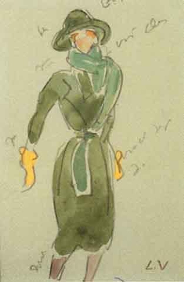 Elegante a l'ensemble vert by Louis Valtat