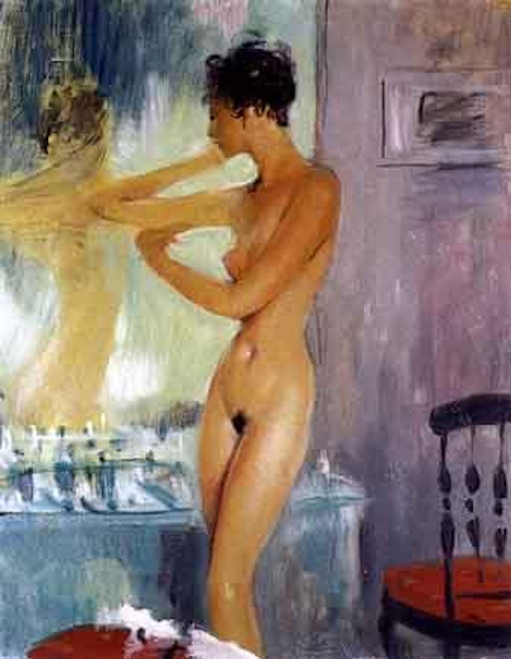 Nu debout a sa toilette, devant un miroir by Jean Gabriel Domergue
