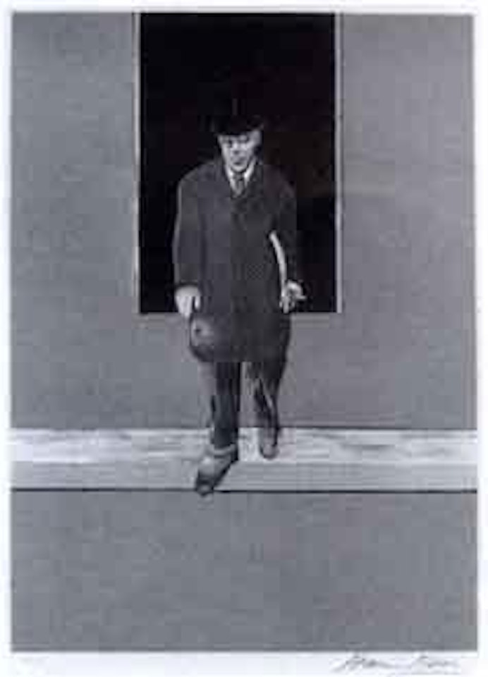 Homme descendant d'un trottoir, homme le buste nu, assis au telephone by Francis Bacon