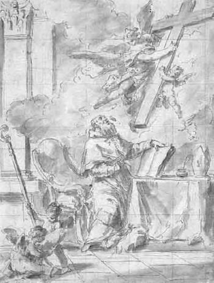 Sant'Agostino davanti alla Visione della Croce by Gaspare Diziani