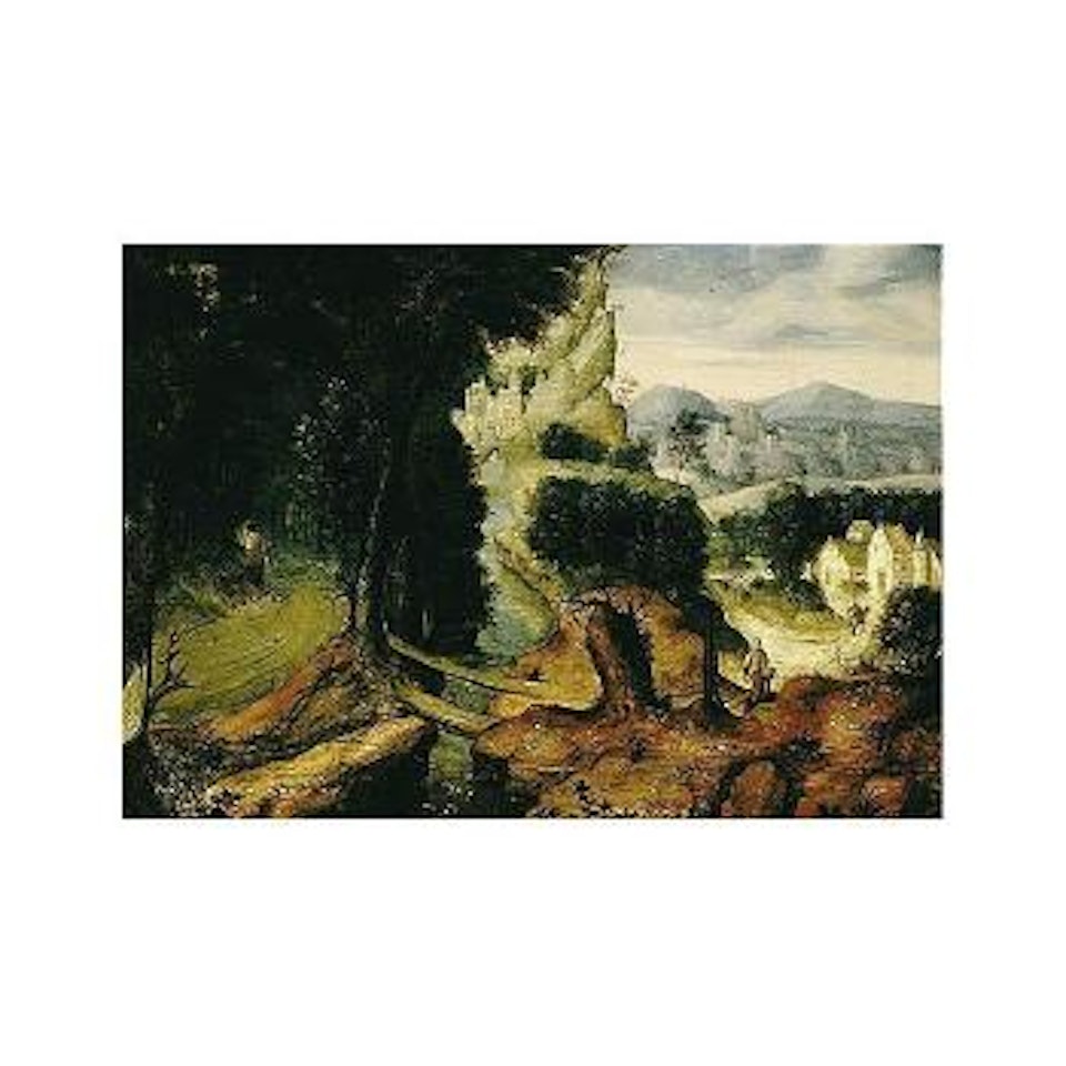 Landscape with the Parable of the good Samaritan by Herri met de Bles
