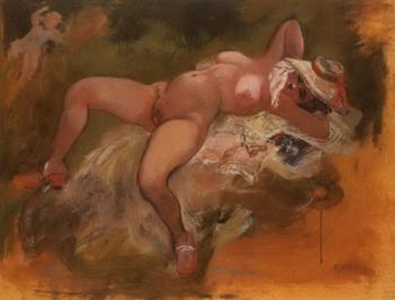 Reclining female nude by George Grosz