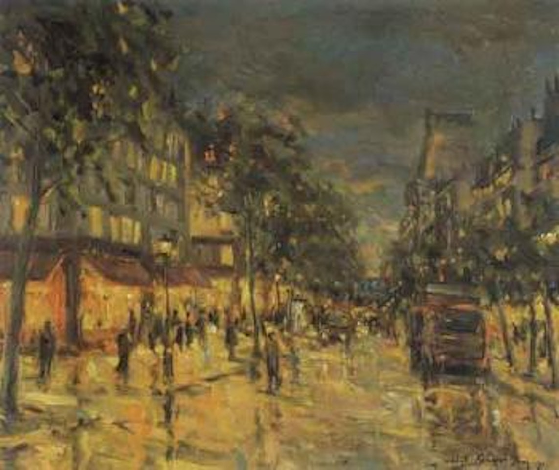 Lively street in Paris by Konstantin Alekseevich Korovin