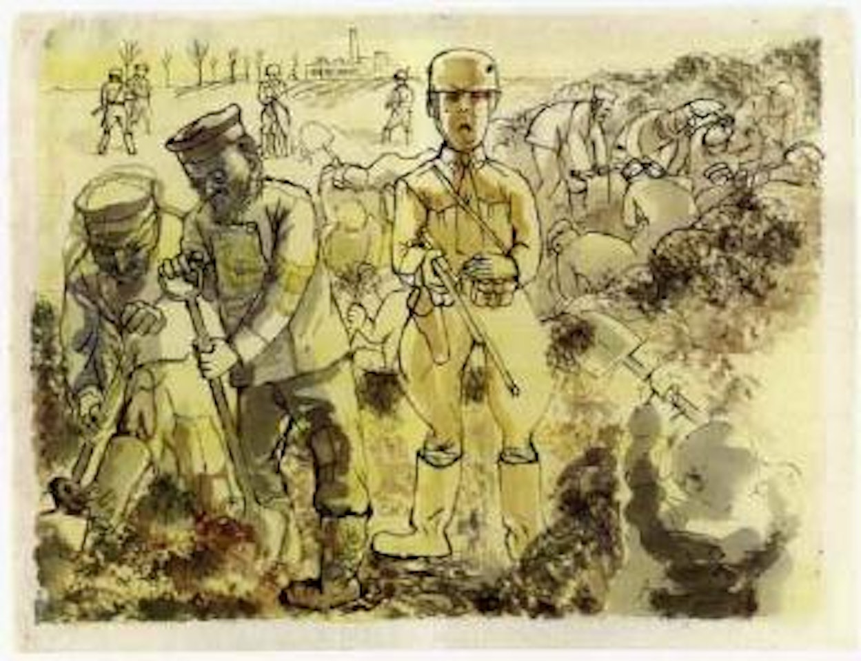 Concentration camp, workers on moor by George Grosz