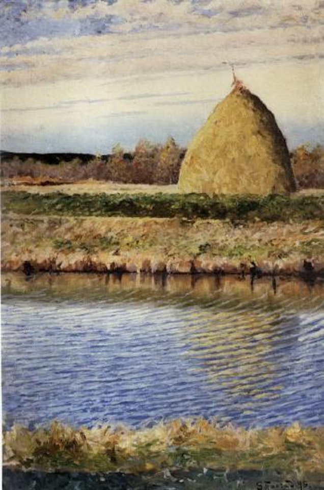 Hay stook by Gustaf Fjaestad