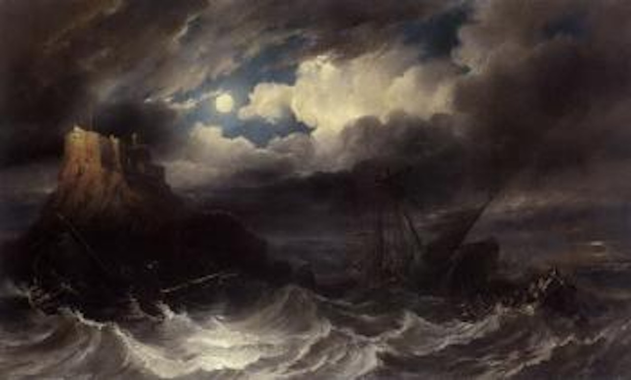 Shipwreck on stormy seas by John Wilson Carmichael
