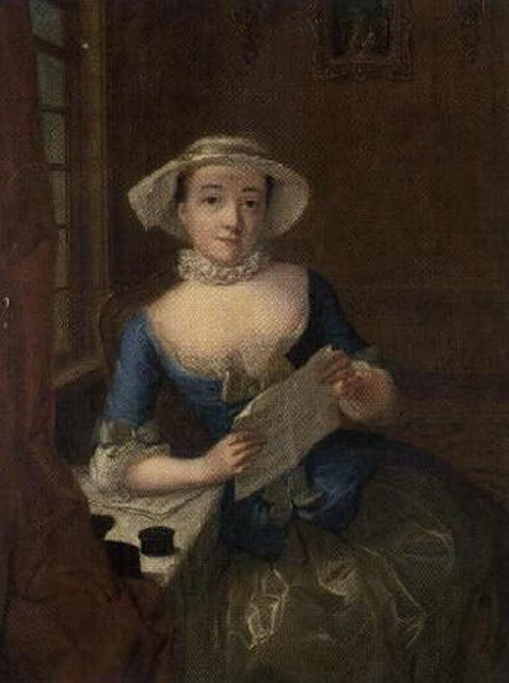 Lady with music-book by French School