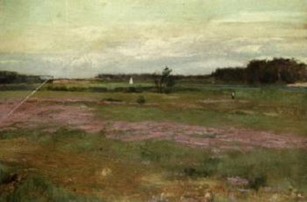 Tranquil river across flowering fields by Jossif Kratschowski