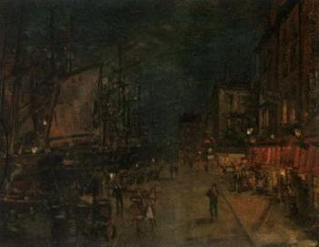 French harbour, front by night by Konstantin Alekseevich Korovin