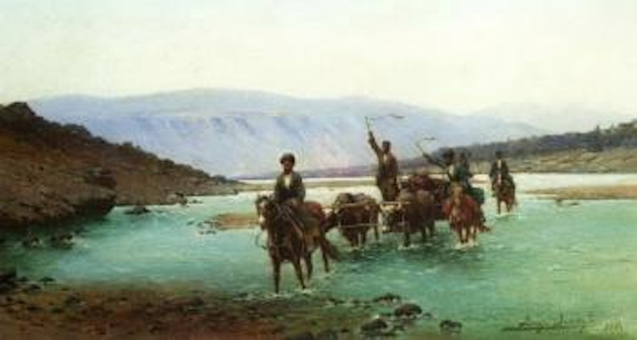 Caucasian foothills, the ford by Richard Karlovich Zommer