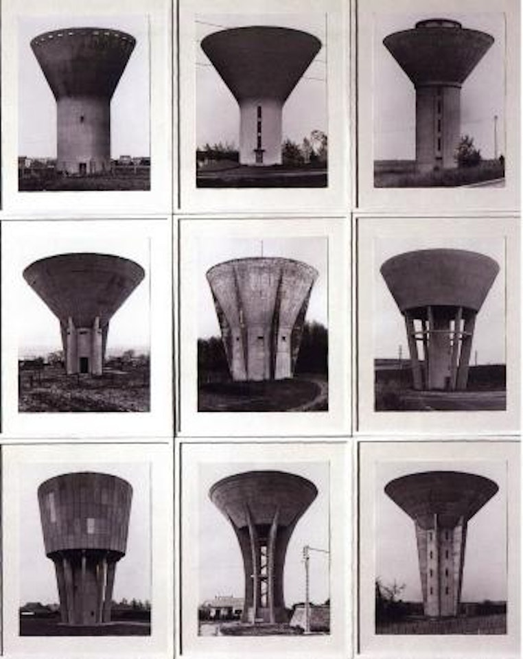 Nine water towers by Bernd & Hilla Becher