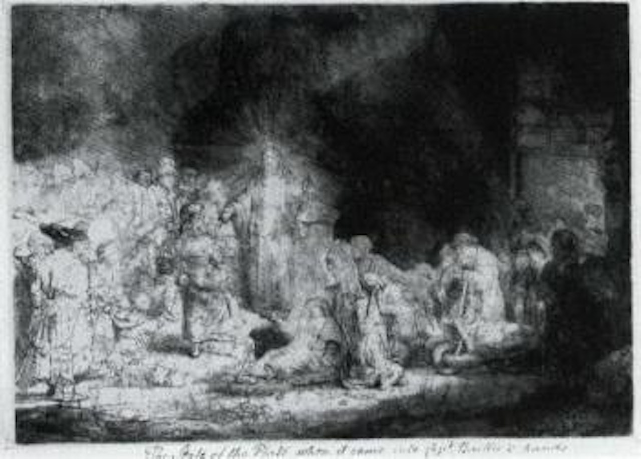 Christ healing the sick, the hundred guilder print by Attributed to Rembrandt Harmensz van Rijn