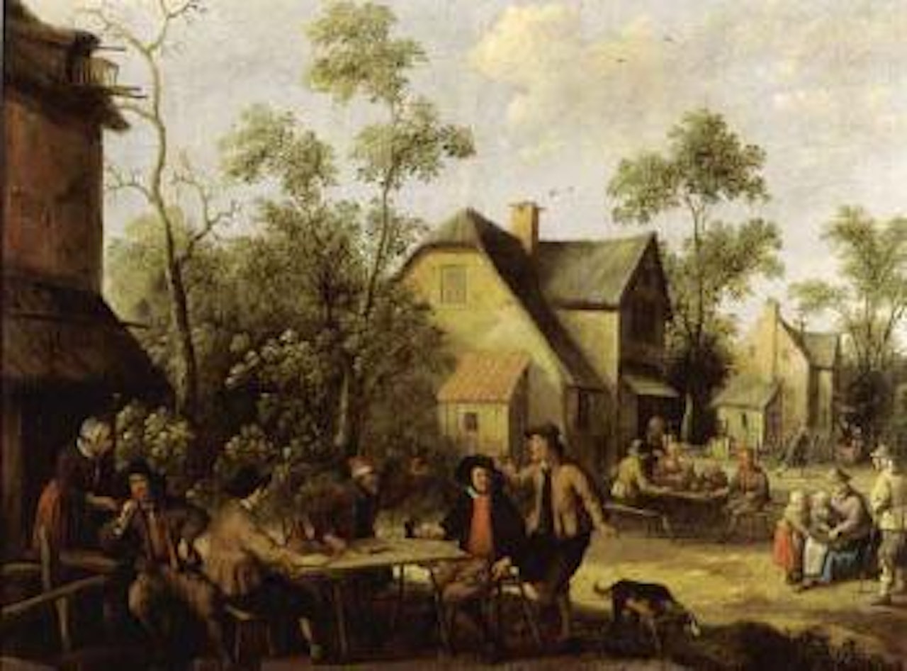 Vue de village anime by Joost Cornelisz Droochsloot