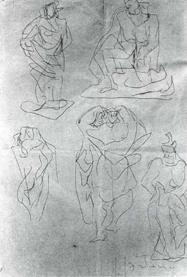 Study for figures by Lucio Fontana
