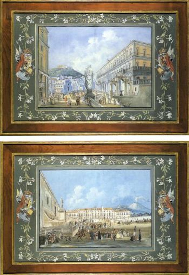Naples Royal Palace: Ferdinando IV back from Sicily. Portici Royal Palace by Neapolitan School
