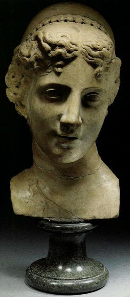 Bust of young woman by French School