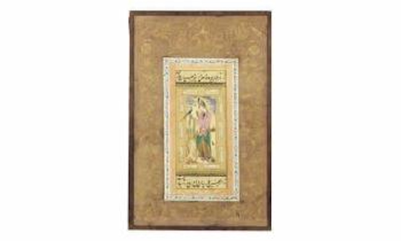Jeune femme au perroquet by Safavid School