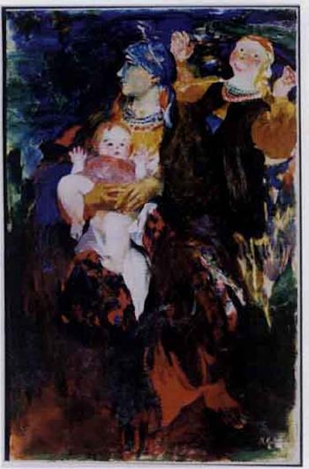 Grandmother with daughter and baby by Filip Malyavin