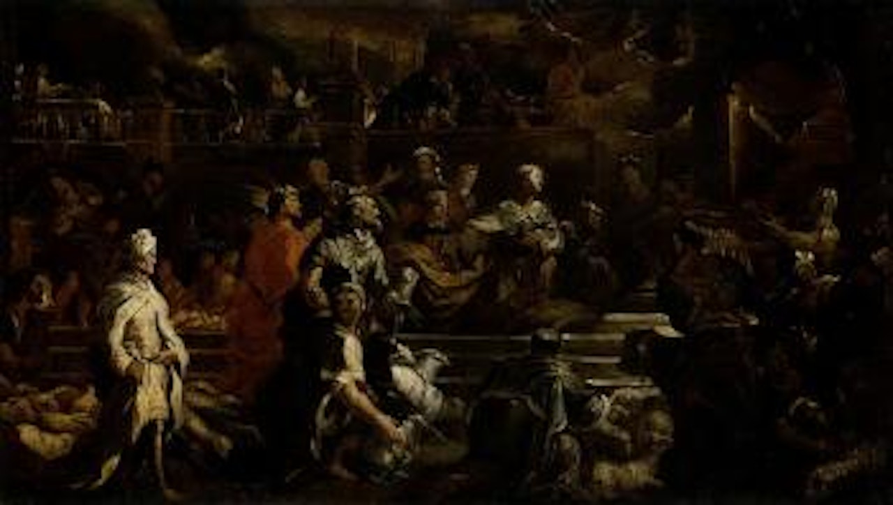 David showing Solomon the design of the temple. The dedication of the temple of Solomon by Circle of Luca Giordano