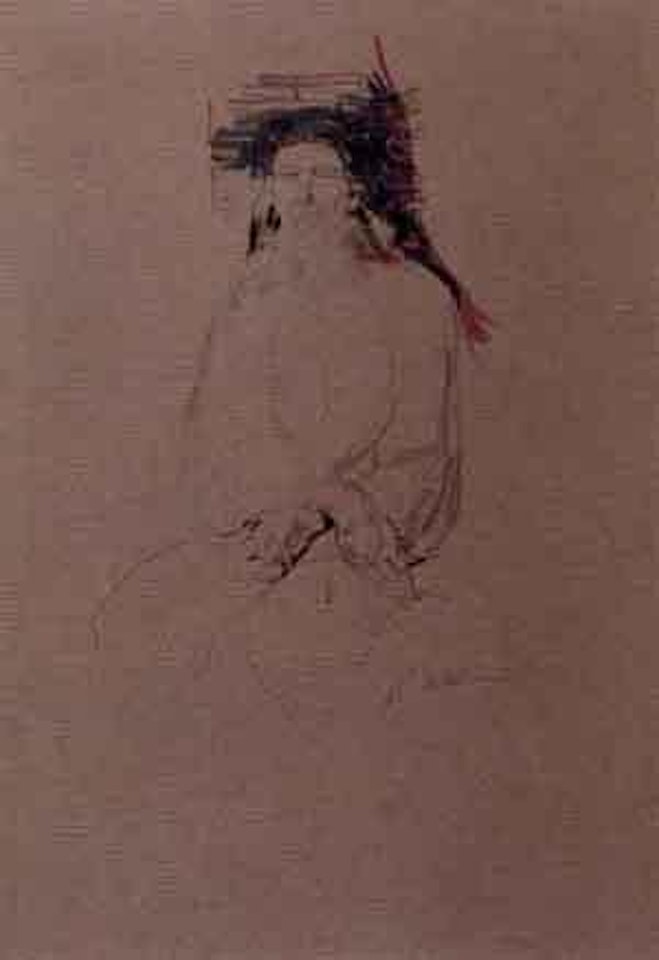 Seated woman with hands folded across her lap by Filip Malyavin