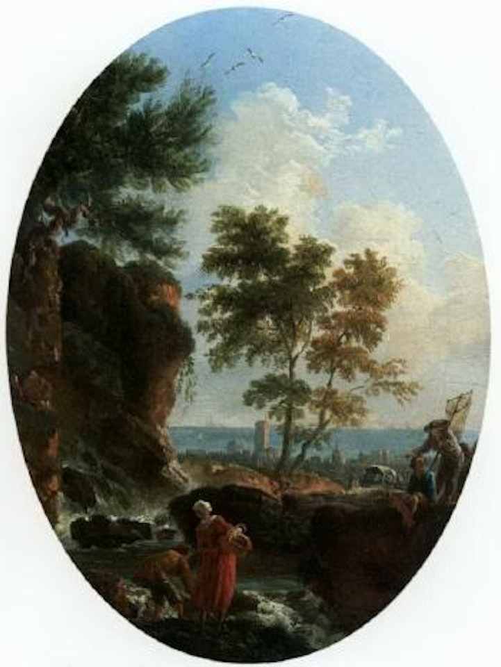 La source abondante. Les occupations du rivage by Claude Joseph Vernet