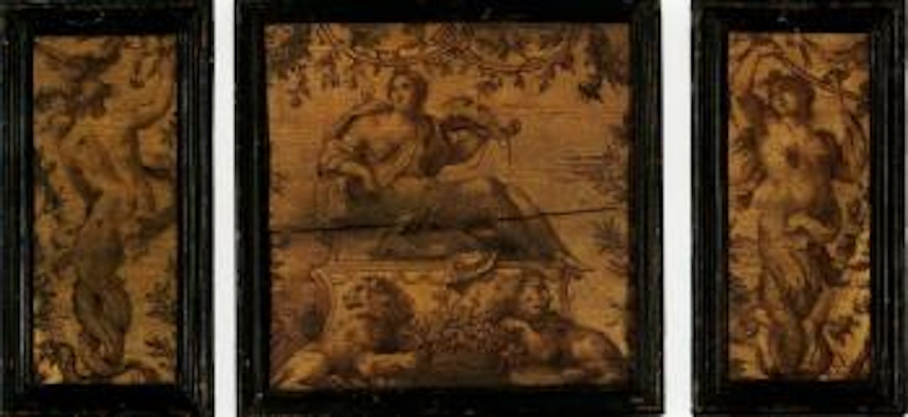 Allegorical figures of hope, obedience, justice and prudence by Annibale Carracci