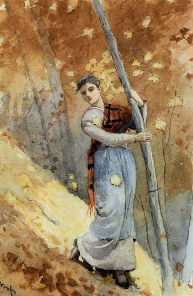 In autumn woods by Winslow Homer
