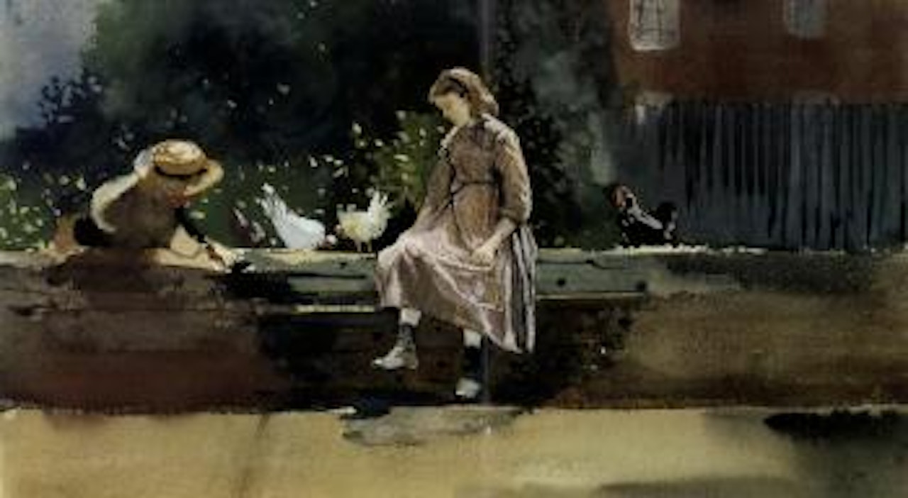 Farmyard wall by Winslow Homer