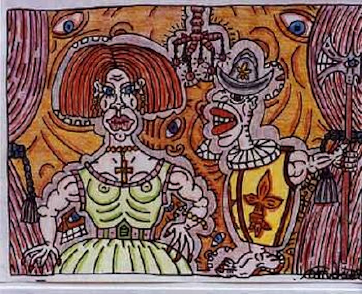 Infante Rouquine se ramene au Bal de la Pompidou by Robert Combas