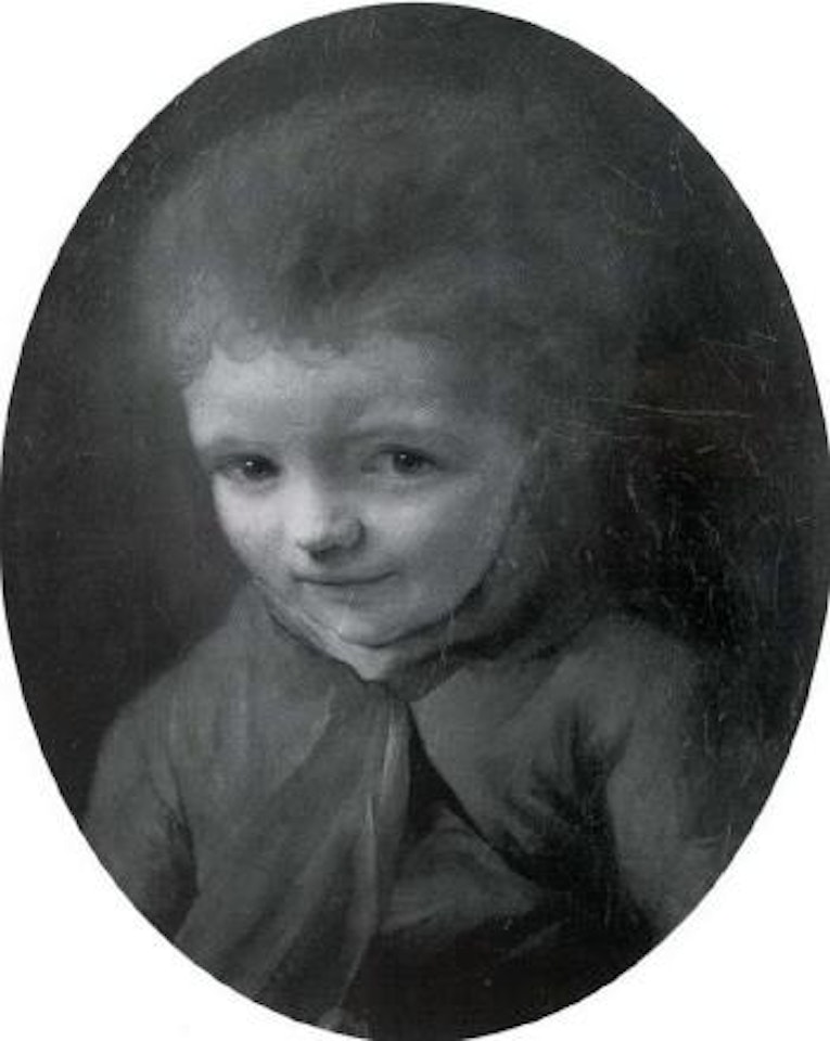 Portrait d'un jeune garcon a veste bleue by Jean Frédéric Schall