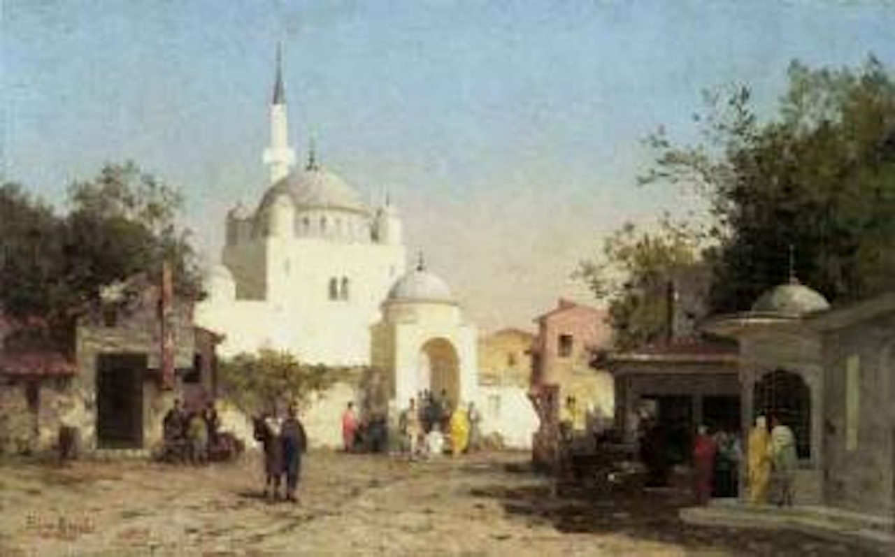 Devant la mosquee, Constantinople by Germain-Fabius Brest