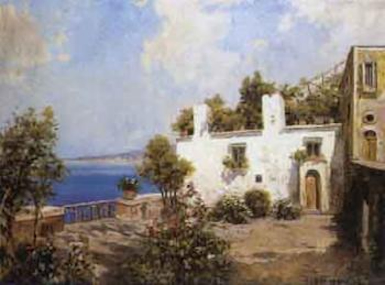Terrasse surplombant la baie de Naples by Carlo Brancaccio