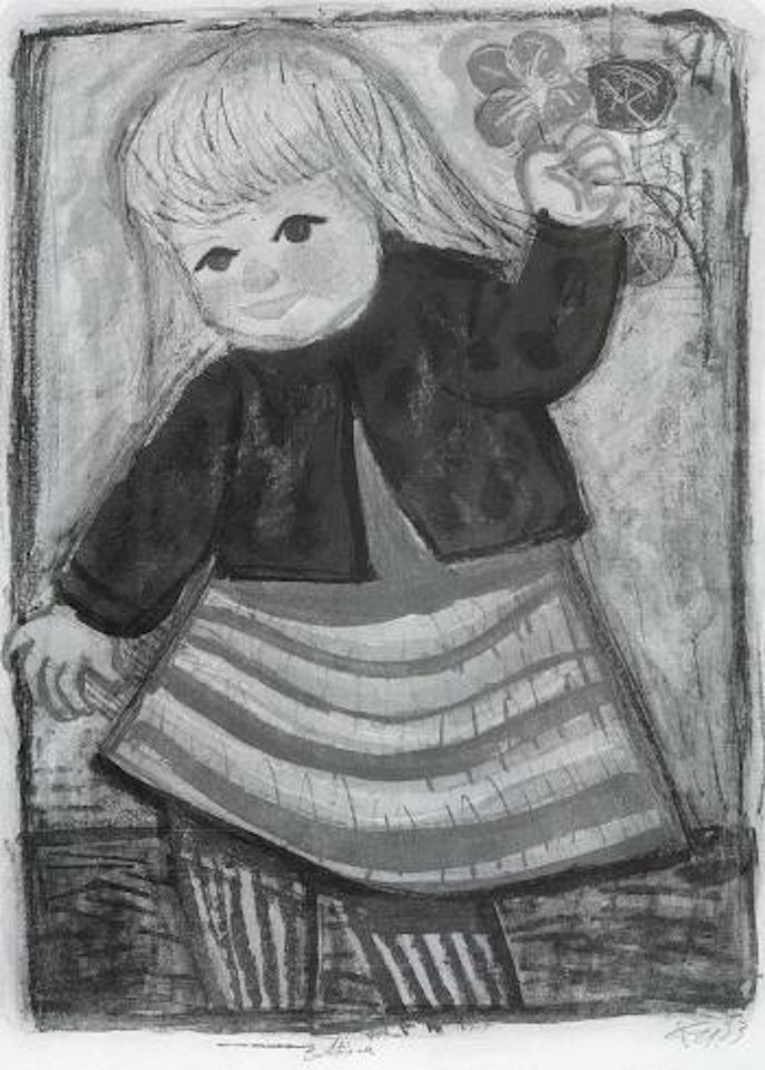 Bettina with nasturtium by Otto Dix
