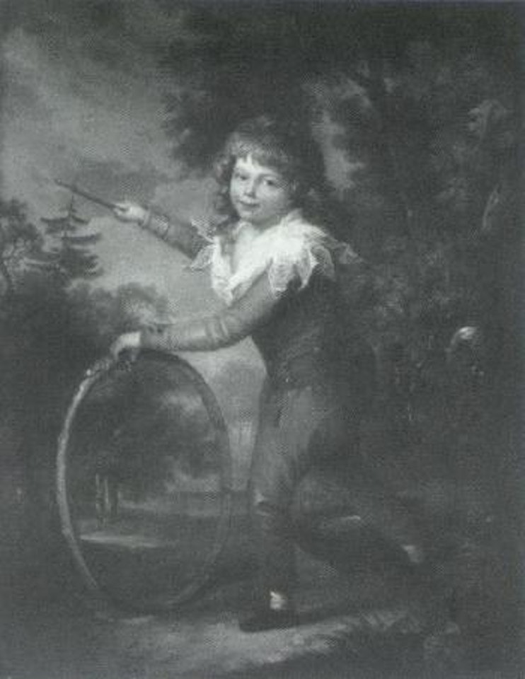 Boy before park landscape by English School