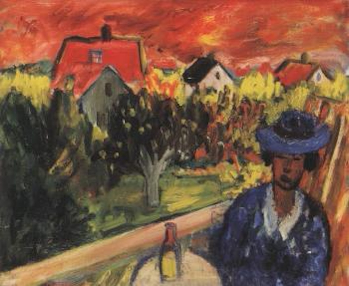 Woman on balcony - twilight by Ivan Ivarson