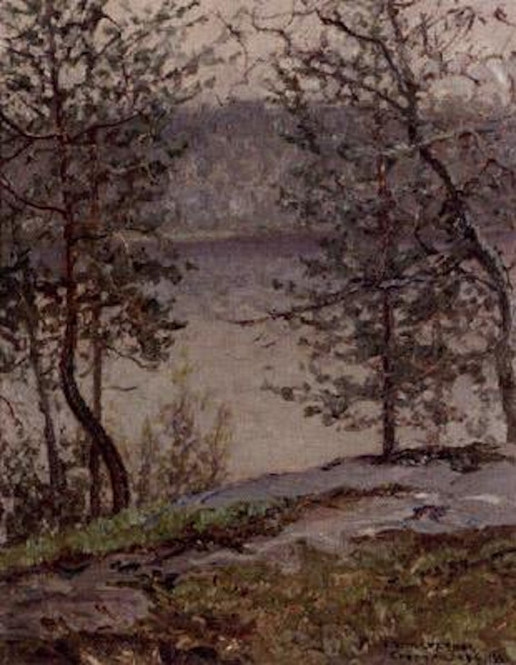 Spring landscape with water by Anshelm Schultzberg